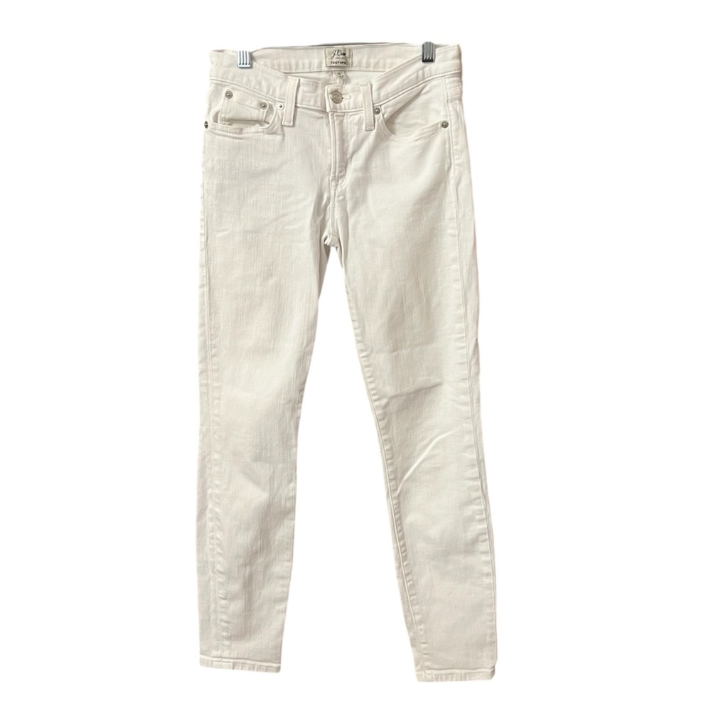 J. Crew Toothpick White Skinny Denim Jeans 25 High Rise Basic - Picture 2 of 10